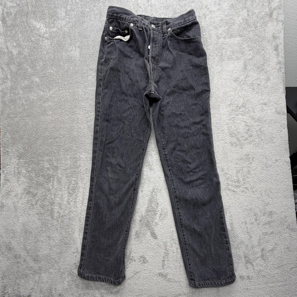 Vintage Levis 501 Jeans Womens Measured 30x30 Gray Straight Denim Regular Dark